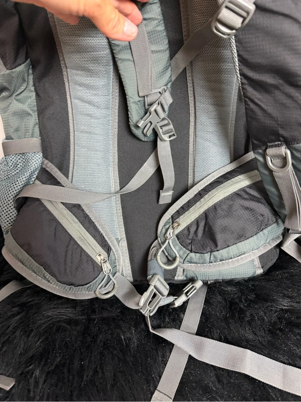OutdoorMaster Black and Gray Hiking Backpack 50L
